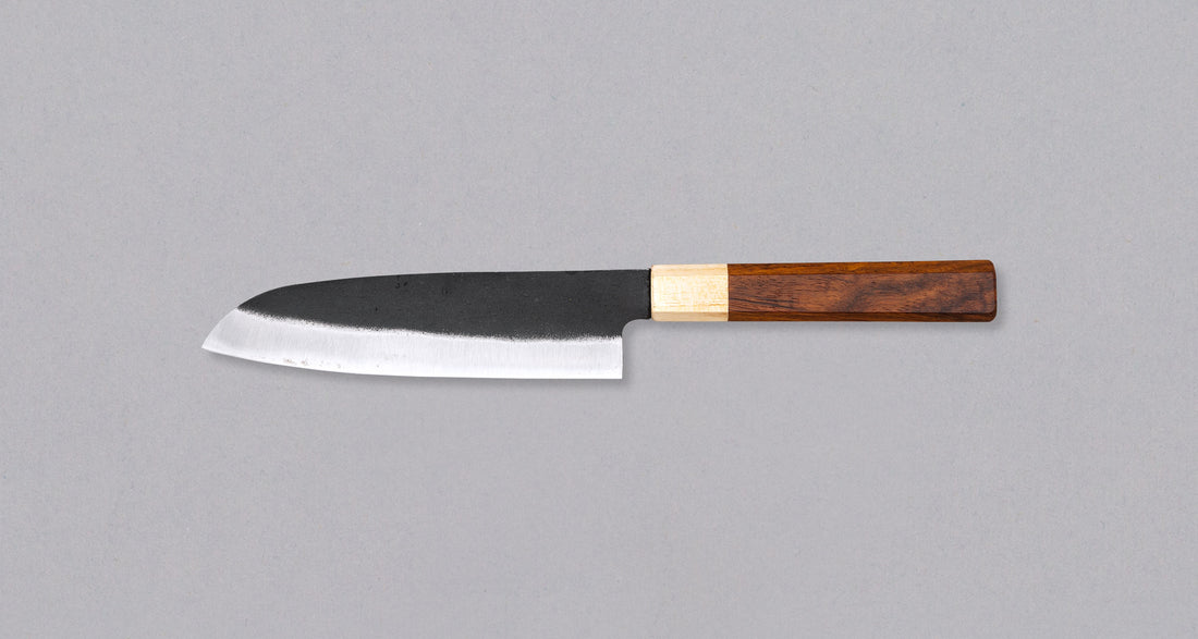 Yoshida Santoku SUJ-2 Kuro-uchi 165mm (6.5") [Rosewood-Cedar/Octagon]