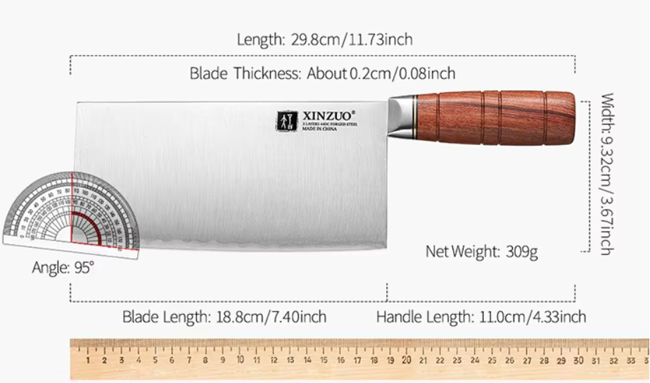 XinZuo Cai Dao Chinese Cleaver 190mm (7.5