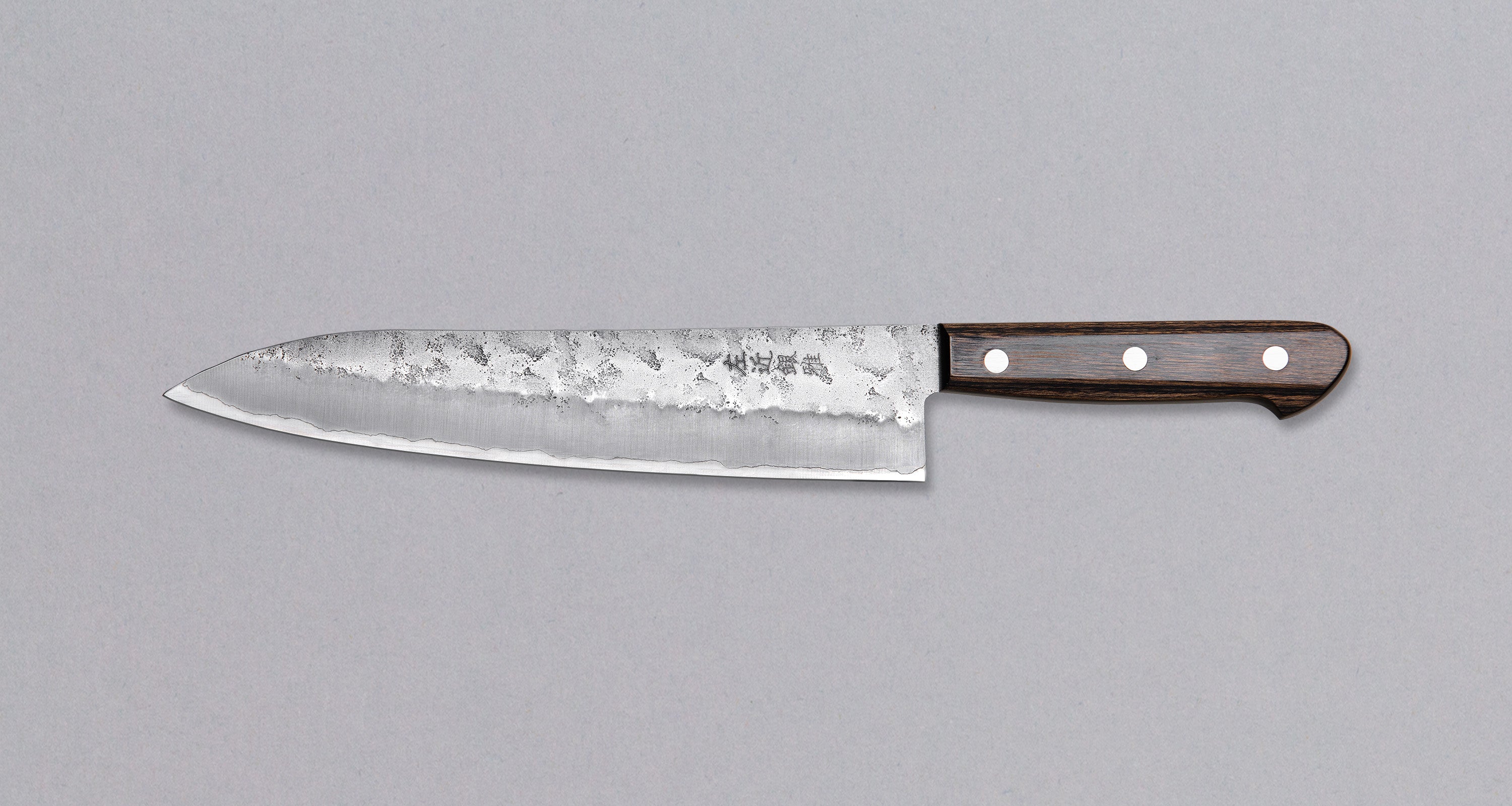 Hokiyama Ginga San-mai Silver steel 3 Gyuto 210mm (8.3) Elongated  Octagonal Walnut Handle - Knife-Life 