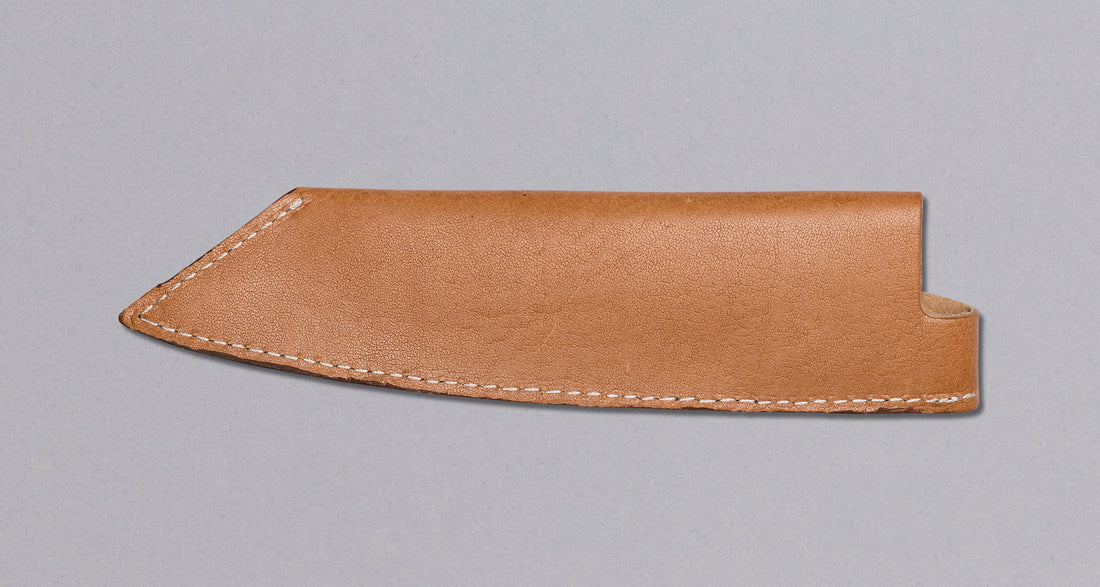 Leather Saya Bunka/Santoku/Gyuto [knife sheath] - 195mm (7.7")_2