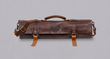 SharpEdge Chef's Leather Knife Roll [brown] / holds 10 knives_1