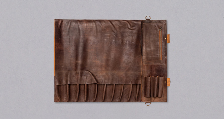 SharpEdge Chef's Leather Knife Roll [brown] / holds 10 knives_5