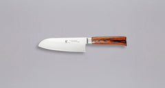 Tamahagane "SAN" Santoku 160mm (6.3")_1Tamahagane San Santoku in 160mm (6.3") blade length is a universal knife that will excel at a variety of cutting and chopping on a cutting board. A polished blade finish, featured with the core VG-5 steel hardened to 61 HRC.