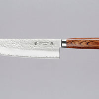 Tamahagane "TSUBAME" Nakiri 180mm (7.1")_1Tamahagane Nakiri is a traditional Japanese knife with a square, thin blade and a deep, flat belly. Perfect knife for cutting vegetables. A matte blade finish, featured with the core VG-5 steel hardened to 61 HRC.