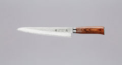 Tamahagane "TSUBAME" Sujihiki 240mm (9.5")_1Tamahagane Tsubame Sujihiki (or slicer) knife is primarily intended for long pulls and precise cuts of meat and fish. The 240mm (9.5") version is designed for medium-sized fish and pieces of meat. A matte blade finish, featured with the core VG-5 steel hardened to 61 HRC.