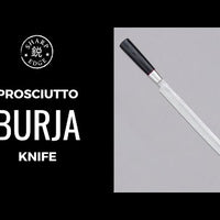 Forged Prosciutto Knife, black technical polymer handled, long and thin  blade, 280 mm per 26 mm is the choice for those who want to thinly slice  ham with precision - DUE BUOI Knives