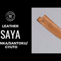 Cuir Saya Bunka/Santoku/Gyuto [étui à couteau] - 195 mm (7,7")